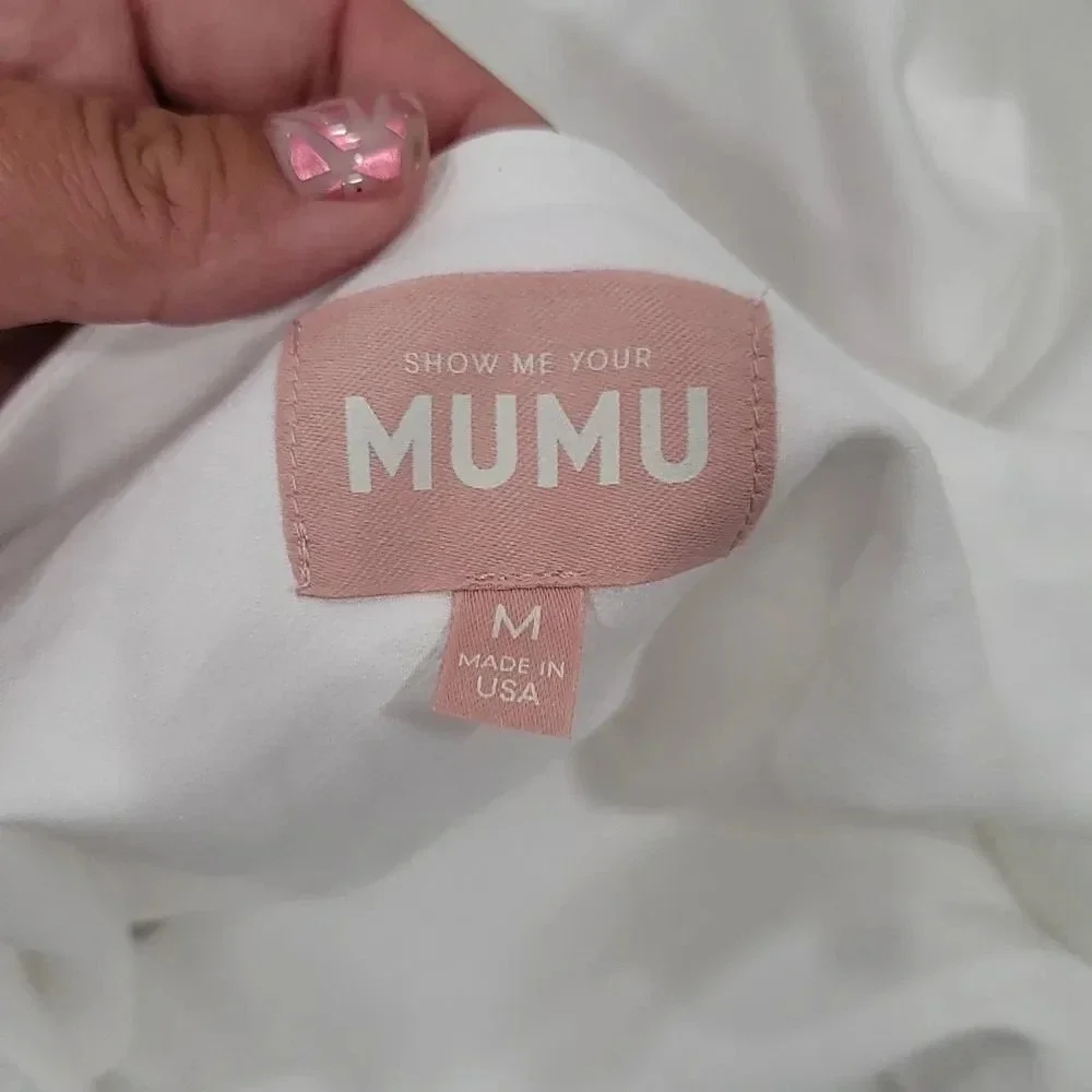 NWOT SHOW ME Your MuMu Jasmine Halter Mini Dress in Ivory Luxe Satin - Picture 11 of 13